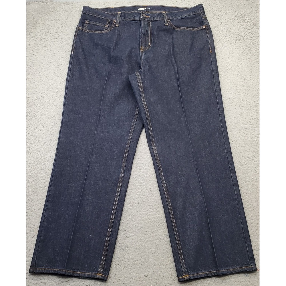 Old Navy Jeans‎ Mens 40x30 Blue Denim Loose Fit 5-Pocket Design Straight Leg